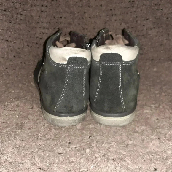 IGI&CO-Italy-Mid-Top Oiled Suede Sneakers-Side Zip-Distressed-Sz 43-Near Mint - Picture 5 of 8